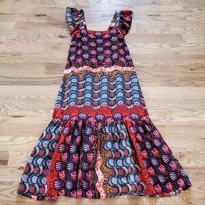 Anthropologie Corey Lynn Calter "Doriane" Midi Dress, Multi-Print, XS, NWOT